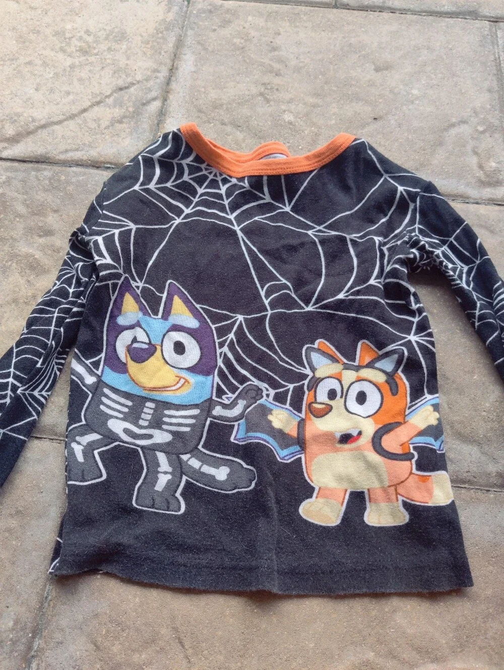 Size 6 Disney Bluey Halloween Character Pajama Sets - Gray, Black & Orange